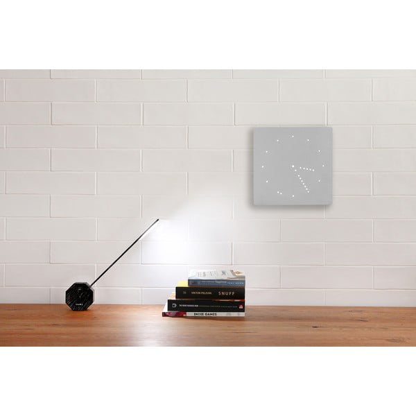 Sivý budík s bielym LED displejom Gingko Analogue Click Clock-image-1