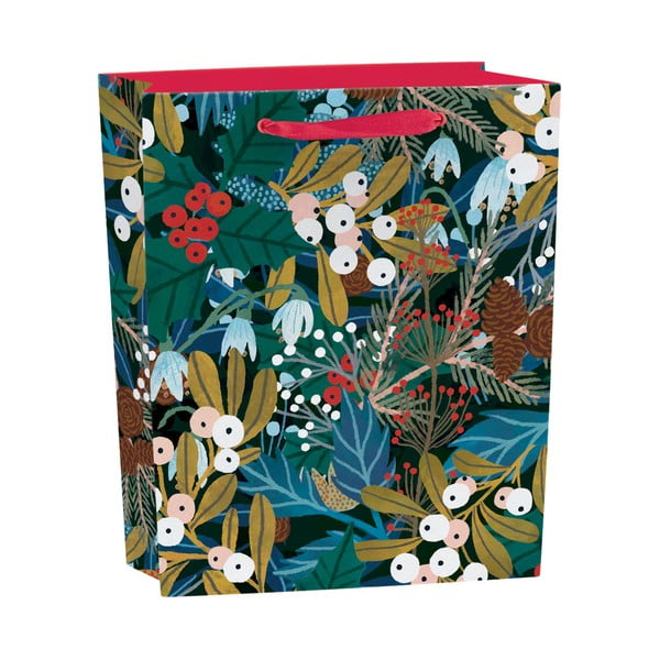 Darčeková taška s vianočným motívom 25x10 cm Winter Foliage – Roger la Borde