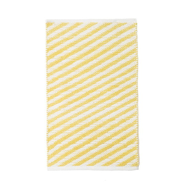 Žltý bavlnený ručne tkaný koberec Pipsa Diagonal, 60 × 90 cm
