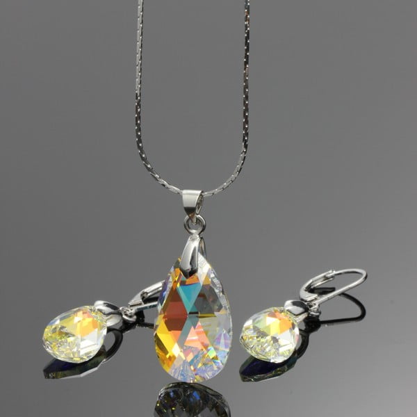 Set náhrdelníka a náušníc Yasmine Clear Crystal-image-1