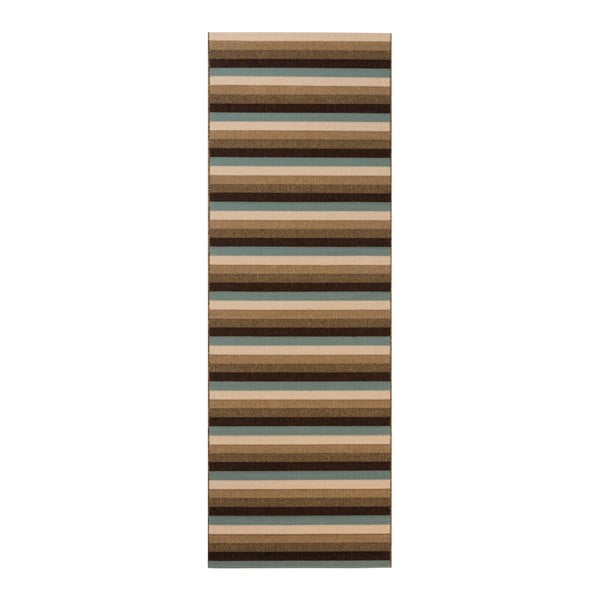 Hnedo-béžový behúň vhodný do exteriéru Veranda, 230 × 80 cm