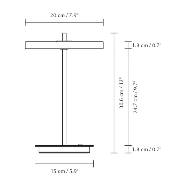 Čierno-biela kovová LED stolová lampa s kovovým tienidlom (výška 31 cm) Asteria Move – UMAGE-image-4