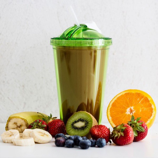 Zelený hrnček so slamkou na smoothie Sagaform-image-1