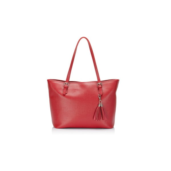 Červená kožená kabelka Lisa Mindardi Gosha
