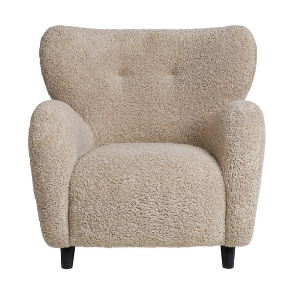 Béžové kreslo z textílie buklé Carlino – House Nordic-image-1