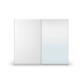 Biela šatníková skriňa so zrkadlom a s posuvnými dverami 250x215 cm Lisburn - Cosmopolitan Design