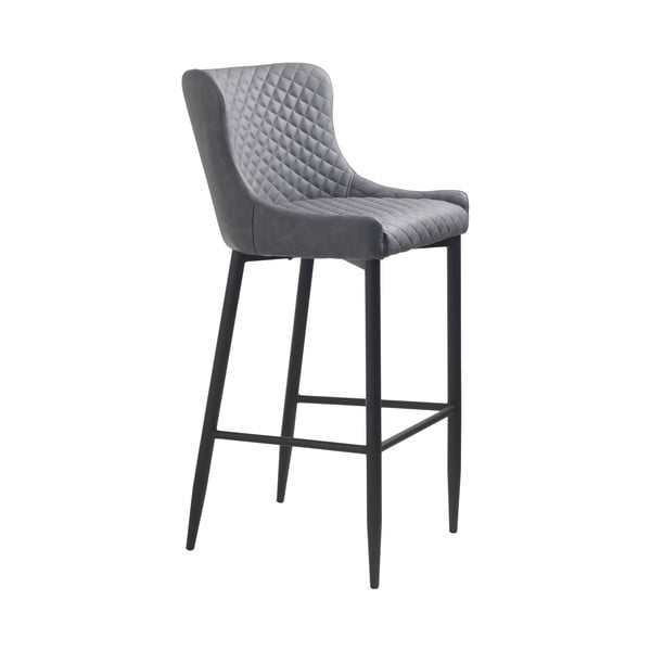 Sivá barová stolička z imitácie kože (výška sedadla 77 cm) Ottowa – Unique Furniture