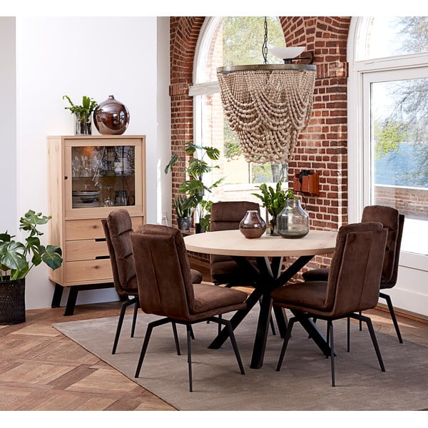 Okrúhly jedálenský stôl s čiernymi nohami Canett Maison, ø 120 cm-image-1