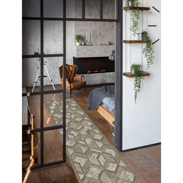 Sivo-hnedý behúň Floorita Hypnotik, 55 x 140 cm-image-1