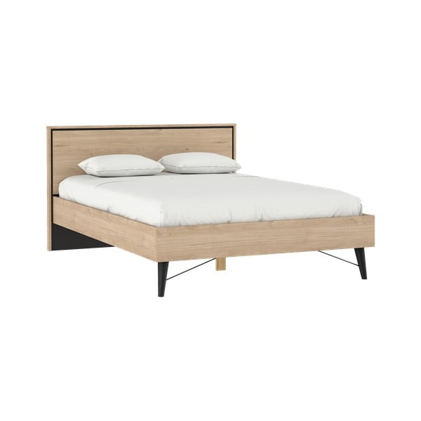 Dvojlôžková posteľ v dekore duba s roštom 140x200 cm v prírodnej farbe Ry – Tvilum