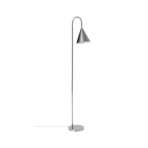 Kovová stojacia lampa s ohýbateľnou konštrukciou v lesklej striebornej farbe (výška  145 cm) Liam – Ellos Home