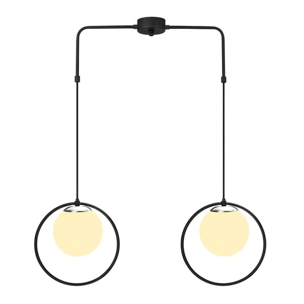 Čierne kovové závesné svietidlo Opviq lights Flovena-image-1