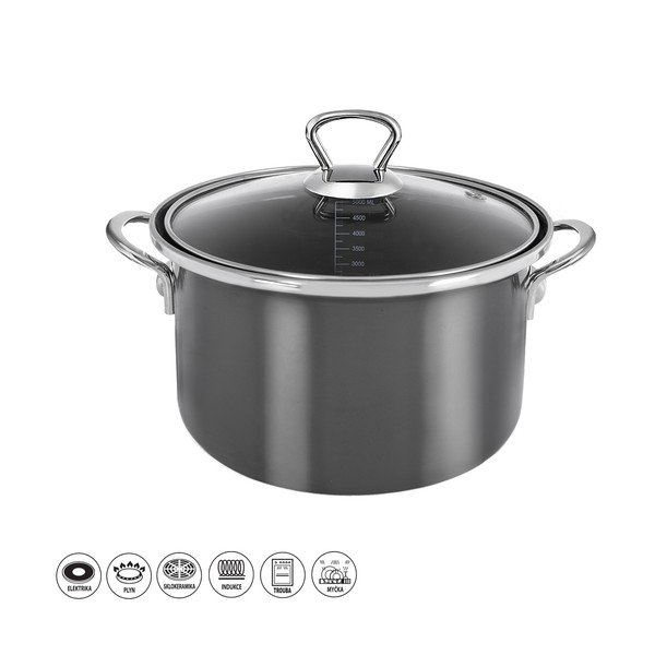 Smaltový hrniec s pokrievkou 5 l Metalic – Orion-image-4