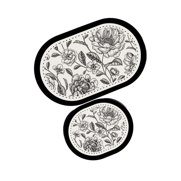 Čierno-biele kúpeľňové predložky v súprave 2 ks 60x100 cm Rasse – Foutastic