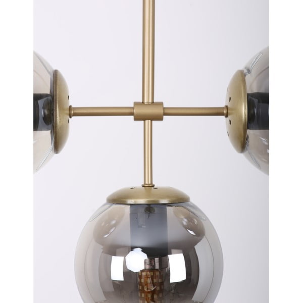 Stropné svietidlo so skleneným tienidlom v sivo-zlatej farbe ø 15 cm Seagull – Squid Lighting-image-2