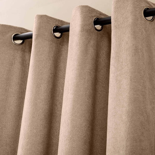 Svetlohnedý záves z materiálu buklé 140x260 cm Winona – douceur d'intérieur-image-2