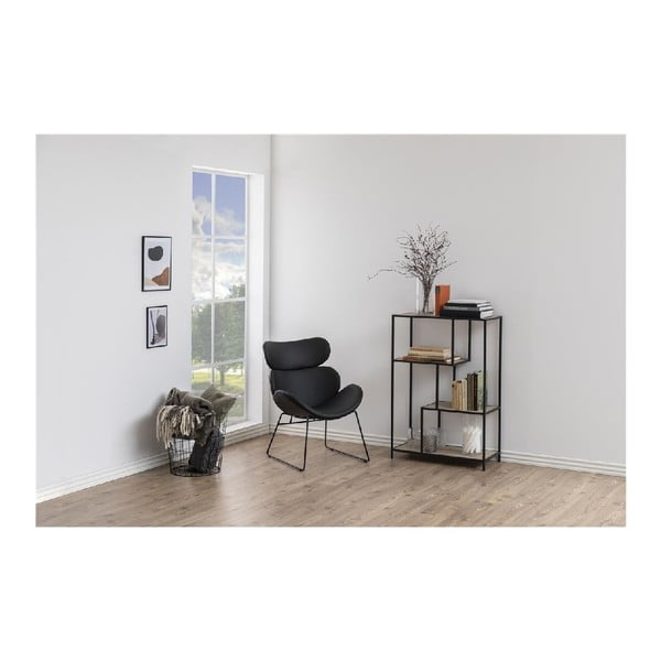 Čierna/prírodná knižnica v dekore duba 77x114 cm Seaford – Actona-image-1