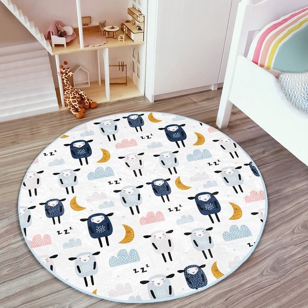 Biely detský koberec ø 120 cm Comfort – Mila Home-image-1