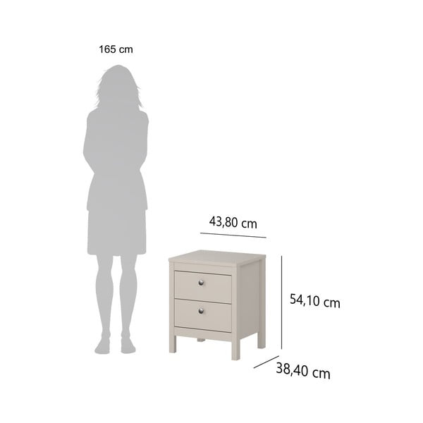 Sivobéžový nočný stolík Madrid – Tvilum-image-4