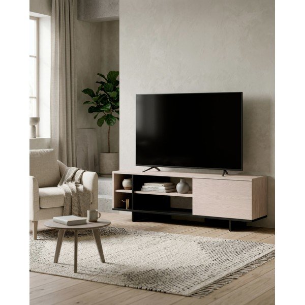 Čierny TV stolík 160x44x36 cm Cequoia – Marckeric-image-1