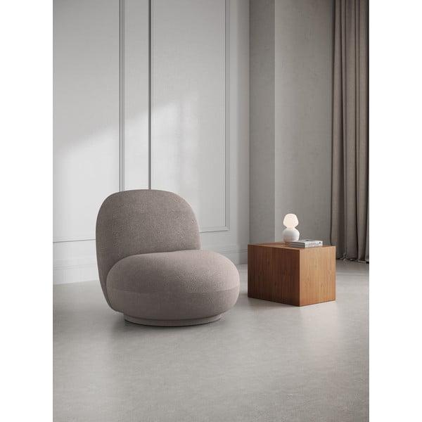 Béžové kreslo z textílie buklé Chuck – Micadoni Home-image-1