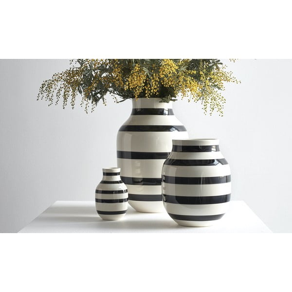 Čierno-biela kameninová váza Kähler Design Omaggio, výška 12,5 cm-image-4