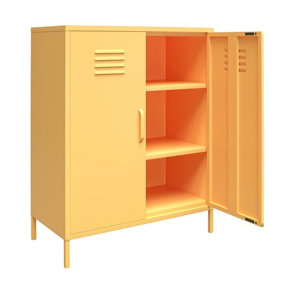 Žltá kovová komoda Novogratz Cache, 80 x 102 cm-image-1