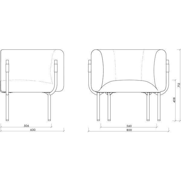Sivé vlnené kreslo Ubi – noo.ma-image-4