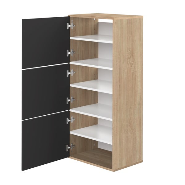 Čierna skrinka na topánky v dekore duba Bamboo - TemaHome -image-3