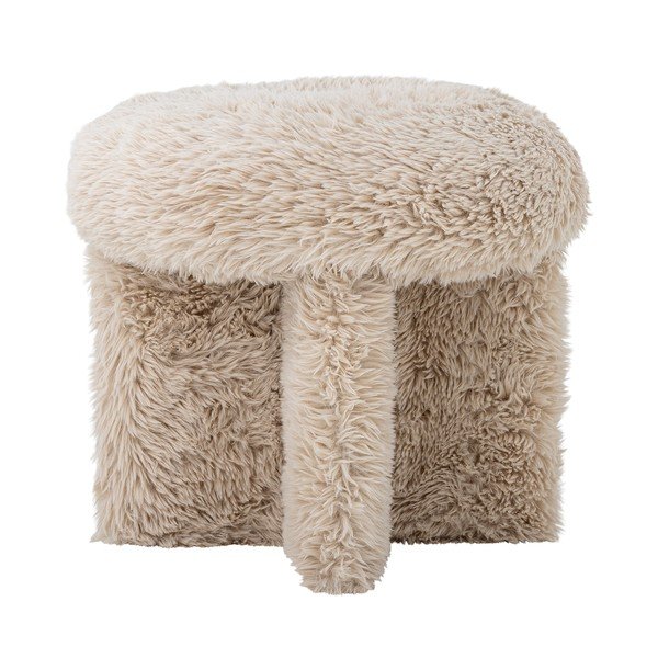 Béžový taburet z umelej kožušiny Frikka – Bloomingville-image-2