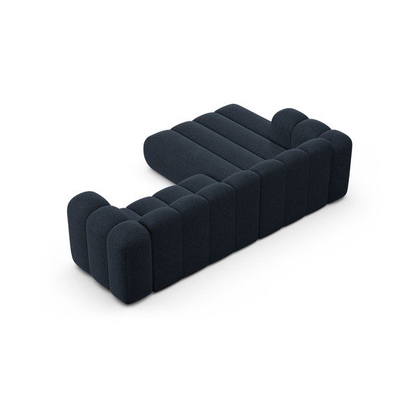 Tmavomodrá ženilková rohová pohovka (ľavý roh/s leňoškou) Lupine – Micadoni -image-3