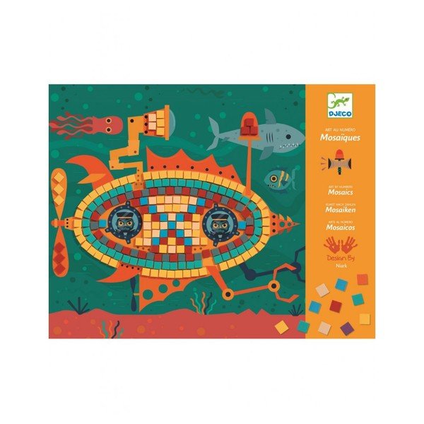 Pestrofarebná mozaika Djeco Stroje v pohybe-image-1