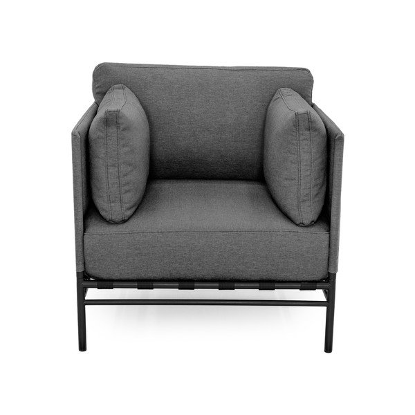 Tmavosivé polstrované záhradné kreslo Dandy – Sit Sit-image-2
