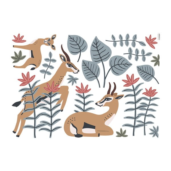 Hárok samolepiek 90x64 cm Gazelles – Lilipinso