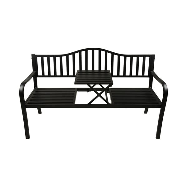 Čierna kovová záhradná lavica Segula - Garden Pleasure-image-1