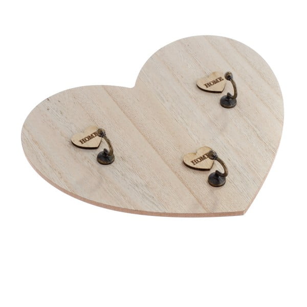 Nástenný drevený vešiak na kľúče v tvare srdca Dakls Ruseno