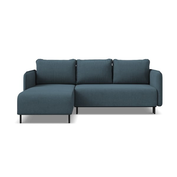 Modrá rozkladacia/s úložným priestorom rohová pohovka (ľavý roh) Luana – Makamii