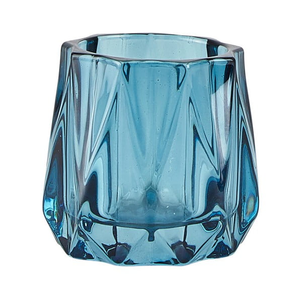 Modrý sklenený svietnik na čajovú sviečku KJ Collection Diam, ⌀ 6,5 cm