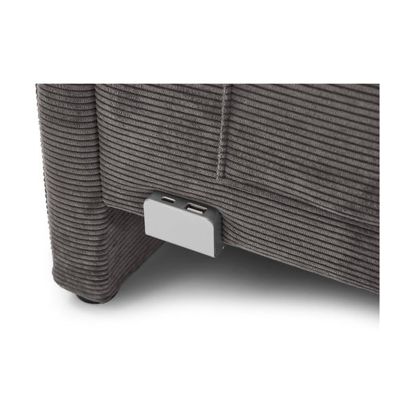 Antracitová čalúnená rohová detská posteľ bez roštu 90x200 cm Cool – Meise Möbel-image-4