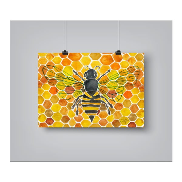 Plagát Americanflat Honey Bee Comb, 30 x 42 cm