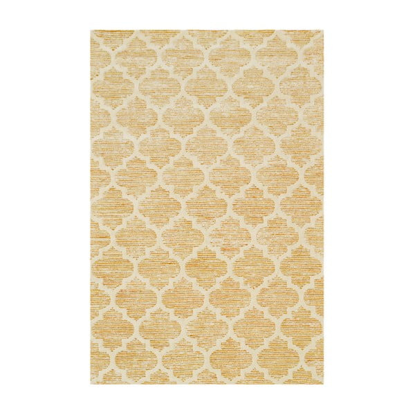 Ručne tuftovaný žltý koberec Bakero Diamond, 153 × 244 cm
