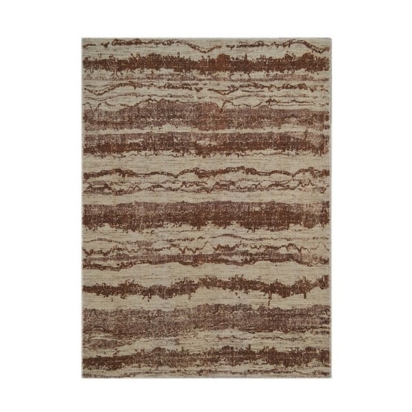 Hnedý vlnený koberec s viskózou The Rug Republic Wilfred, 230 x 160 cm
