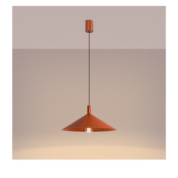 Oceľové závesné svietidlo v tehlovej farbe ø 40 cm Zylo – Sollux-image-4