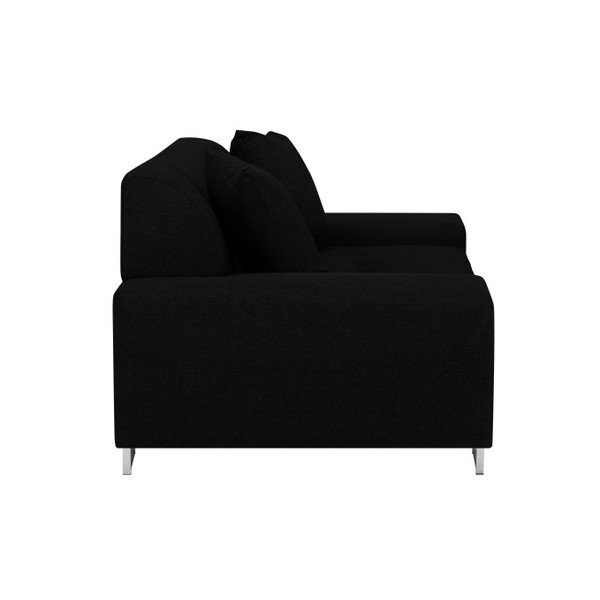 Čierna pohovka s nohami v striebornej farbe Cosmopolitan Design Orlando, 220 cm-image-3