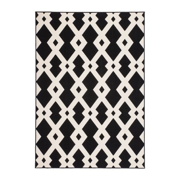Čierno-biely koberec Kayoom Stella 100 Black, 80 x 150 cm