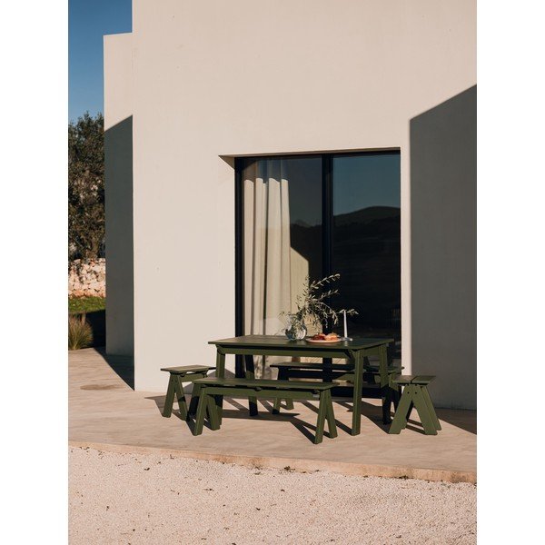 Zelená drevená záhradná lavica Navo – noo.ma-image-2