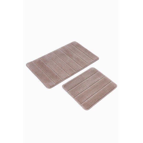 Hnedé kúpeľňové predložky v súprave 2 ks 50x80 cm Yeni Cizgli – Foutastic