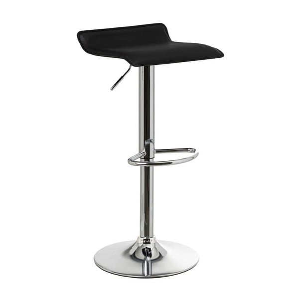 Čierne barové stoličky s nastaviteľnou výškou z imitácie kože v súprave 2 ks (výška sedadla 63 cm) – Casa Selección