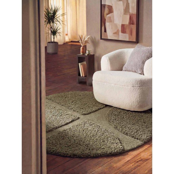 Kaki ručne tkaný okrúhly koberec ø 160 cm Lambeth Jasper – Ted Baker-image-1