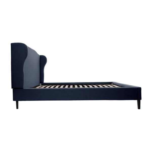 Tmavomodrá posteľ s čiernymi nohami Vivonita Windsor, 140 × 200 cm-image-3